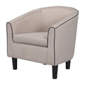Jst Accent Chair With Ottoman, Modern Accent Arm Chair With Footrest, Suit For Living Room Bedroom Small Spaces Apartment Office Fabric Beige Beige Brown Carbon Fiber