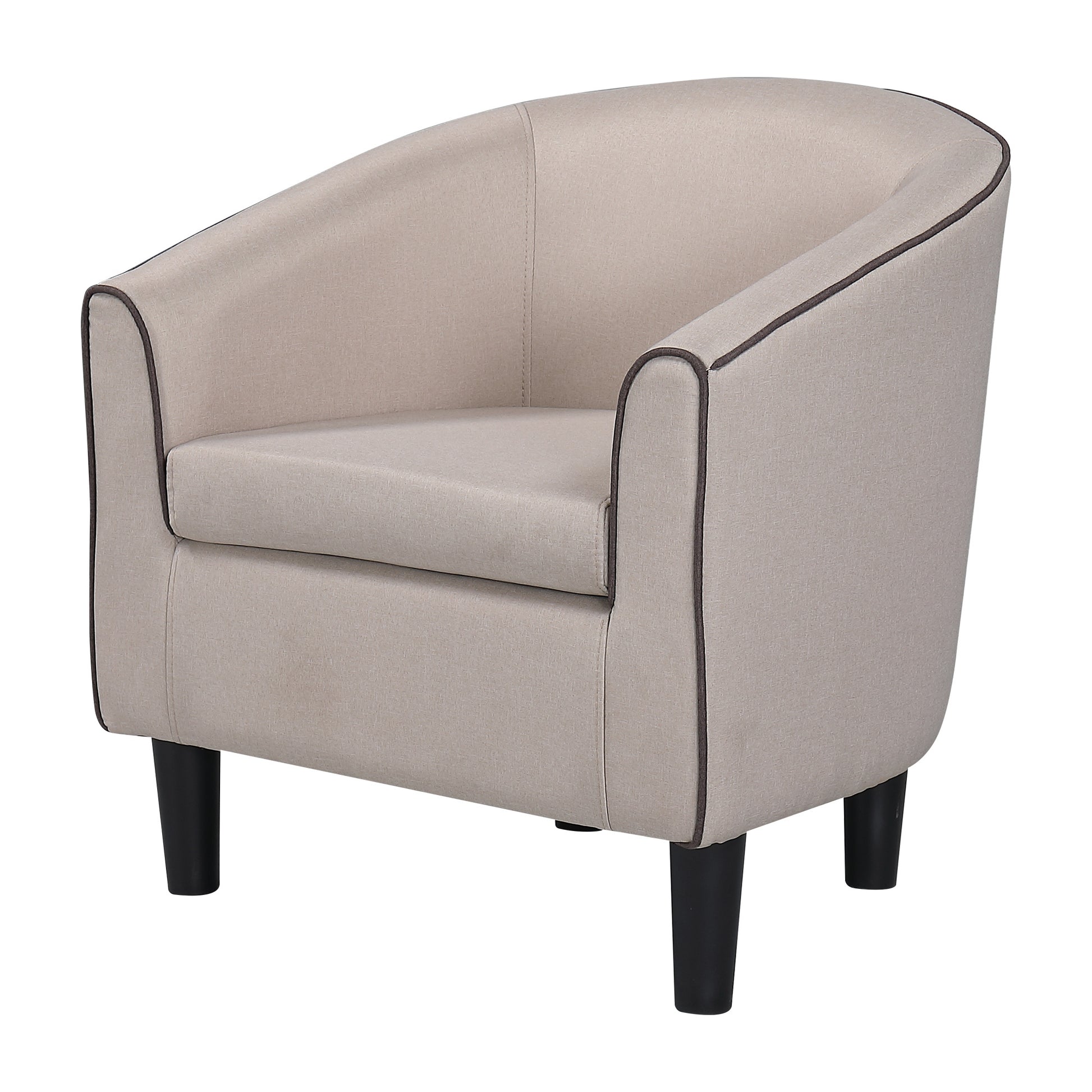 Jst Accent Chair With Ottoman, Modern Accent Arm Chair With Footrest, Suit For Living Room Bedroom Small Spaces Apartment Office Fabric Beige Beige Brown Carbon Fiber