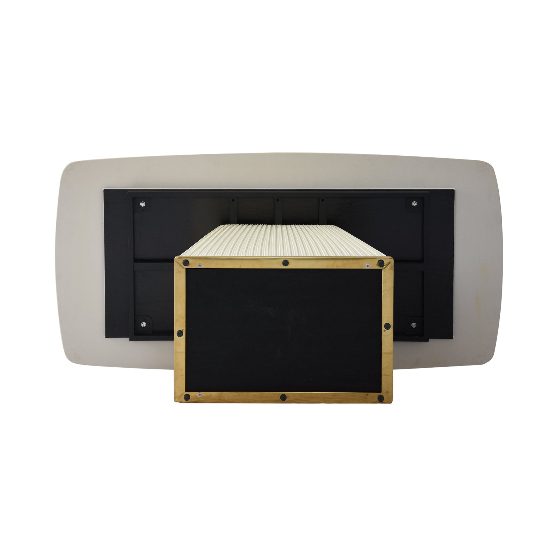 78.74" Modern Artificial Stone Black Straight Side Panel Beige Pu Plywood Table Legs Can Accommodate 8 People. Black Dining Room Plywood Sintered Stone