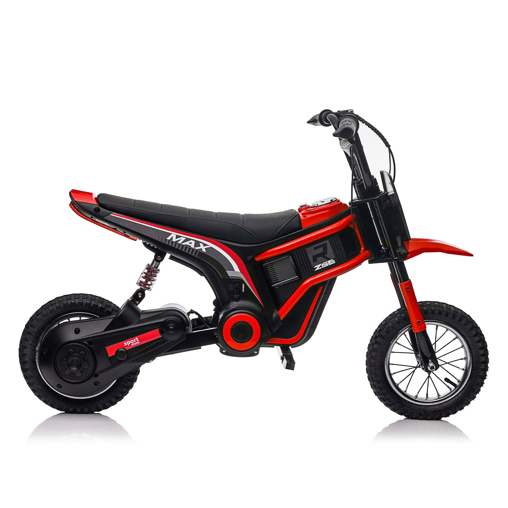 24V14Ah Kids Ride On 24V Electric Toy Motocross Motorcycle Dirt Bike Xxl Large,Speeds Up To 14.29Mph,Dual Suspension, Hand Operated Dual Brakes, Twist Grip Throttle, Authentic Motocross Bike Geometry Red Polypropylene