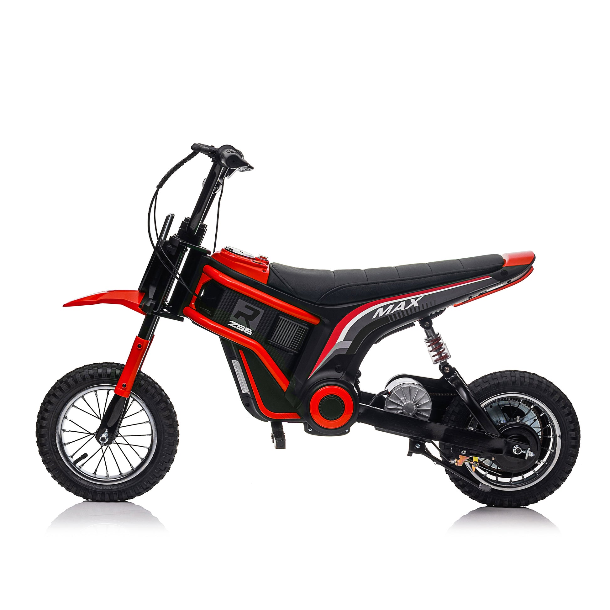 24V14Ah Kids Ride On 24V Electric Toy Motocross Motorcycle Dirt Bike Xxl Large,Speeds Up To 14.29Mph,Dual Suspension, Hand Operated Dual Brakes, Twist Grip Throttle, Authentic Motocross Bike Geometry Red Polypropylene