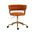 Coolmore Home Office Desk Chair, Vanity Chair, Modern Adjustable Home Computer Executive Chair Swivel Task Chair For Small Space, Living Room, Make Up, Studying Orange Polyester
