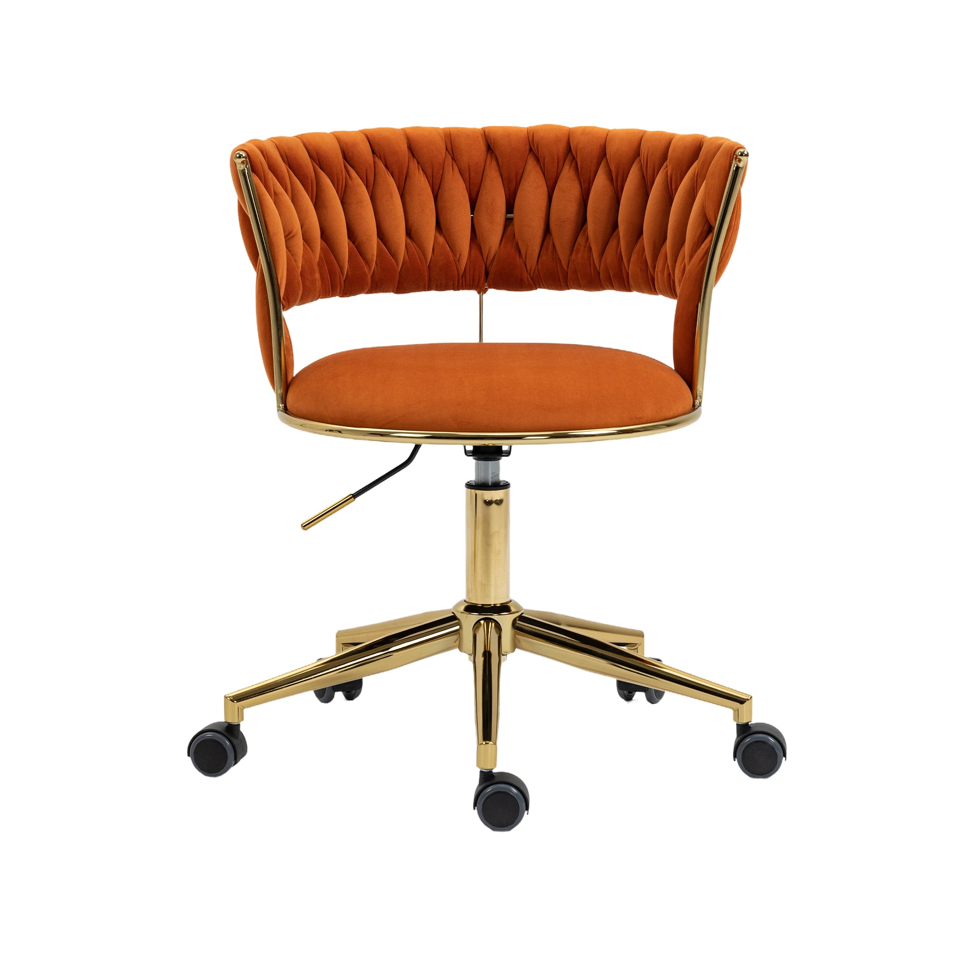 Coolmore Home Office Desk Chair, Vanity Chair, Modern Adjustable Home Computer Executive Chair Swivel Task Chair For Small Space, Living Room, Make Up, Studying Orange Polyester
