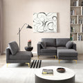 Adf Living Room Furniture Modern Leisure L Shape Couch Dark Grey Fabric Dark Grey Foam Fabric