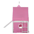 Twin Size Loft Bed With Slide Pink Tent And Tower Pink Twin Pink Solid Wood Mdf