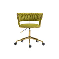 Coolmore Home Office Desk Chair, Vanity Chair, Modern Adjustable Home Computer Executive Chair Swivel Task Chair For Small Space, Living Room, Make Up, Studying Olive Polyester