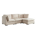 L Shape Modular Soft Fabric Sofa Filled With Down Beige Beige Down Filling Fabric