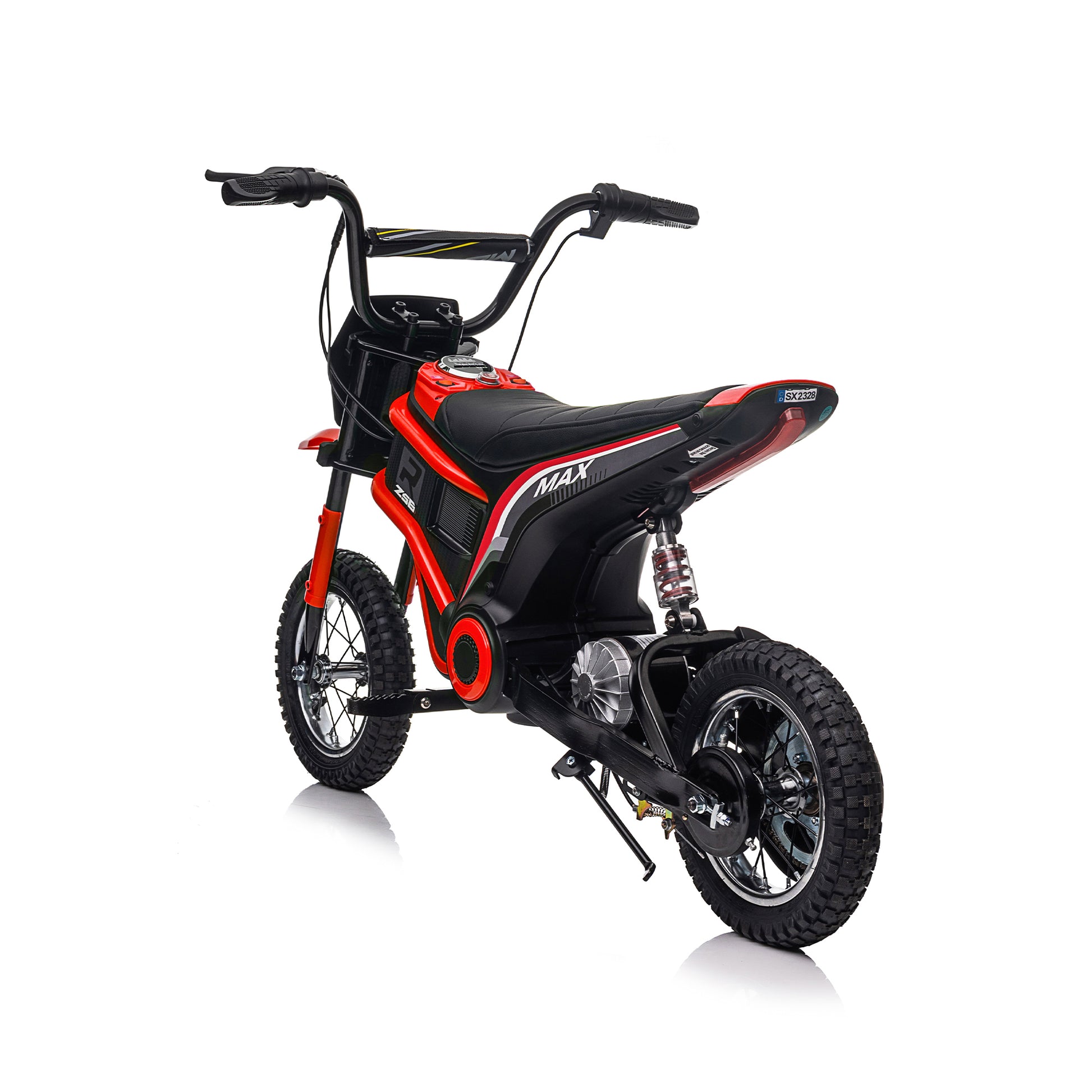 24V14Ah Kids Ride On 24V Electric Toy Motocross Motorcycle Dirt Bike Xxl Large,Speeds Up To 14.29Mph,Dual Suspension, Hand Operated Dual Brakes, Twist Grip Throttle, Authentic Motocross Bike Geometry Red Polypropylene