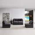 Modular Sofa With Ottoman,Filled With Down ,Soft Linen Fabric,Dark Grey Dark Grey Down Filling Fabric