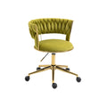 Coolmore Home Office Desk Chair, Vanity Chair, Modern Adjustable Home Computer Executive Chair Swivel Task Chair For Small Space, Living Room, Make Up, Studying Olive Polyester