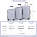 Hardshell Suitcase Double Spinner Wheels Pp Luggage Sets Lightweight Durable Suitcase With Tsa Lock,3 Piece Set 20 24 28 Silver Silver Polypropylene