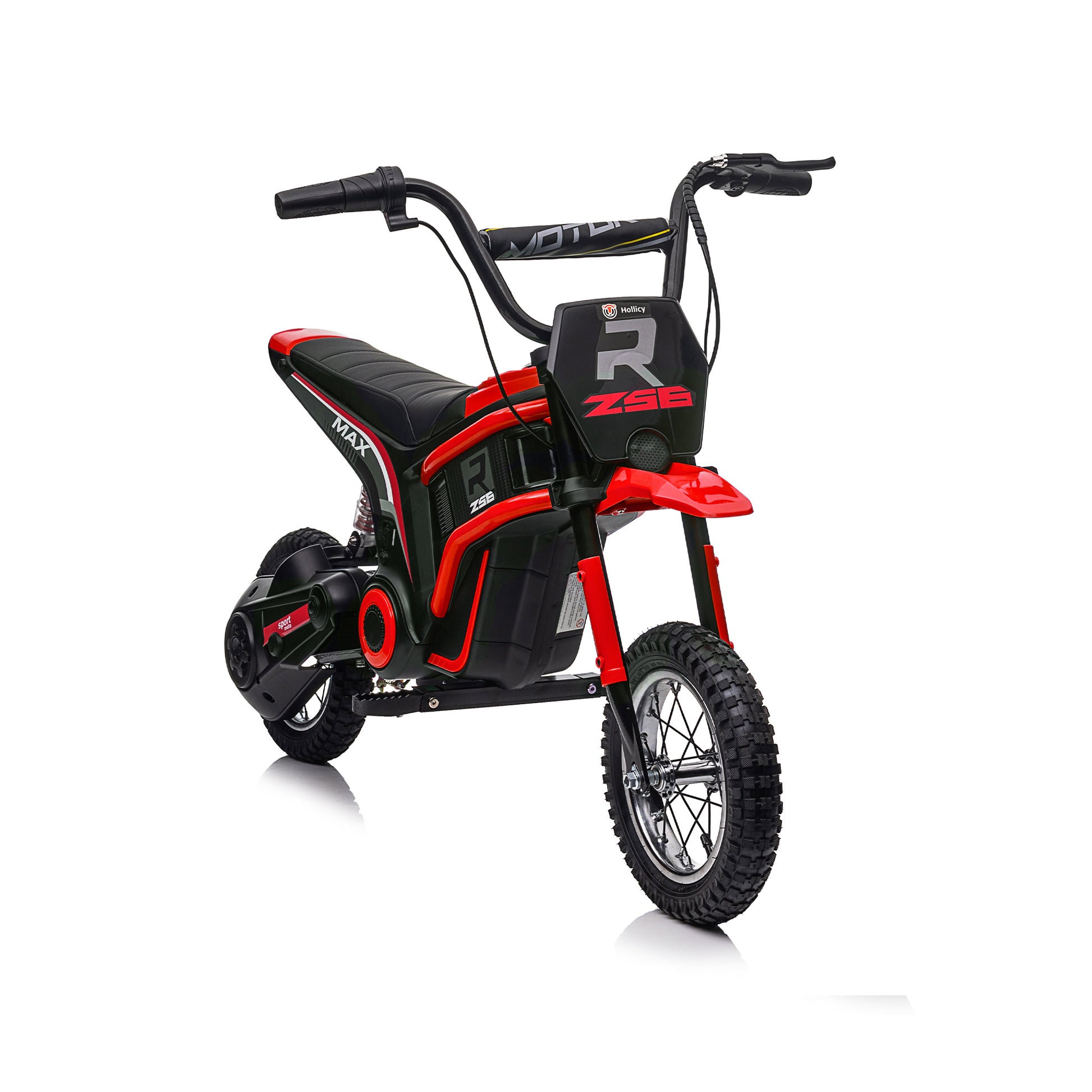 24V14Ah Kids Ride On 24V Electric Toy Motocross Motorcycle Dirt Bike Xxl Large,Speeds Up To 14.29Mph,Dual Suspension, Hand Operated Dual Brakes, Twist Grip Throttle, Authentic Motocross Bike Geometry Red Polypropylene