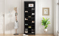 Stylish Design 30 Shoe Cubby Console, Contemporary Shoe Cabinet With Multiple Storage Capacity, Free Standing Tall Cabinet With Versatile Use For Hallway, Bedroom, Black Filing Cabinets Black Primary Living Space Particle Board