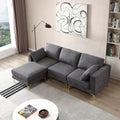 Adf Living Room Furniture Modern Leisure L Shape Couch Dark Grey Fabric Dark Grey Foam Fabric