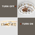 Caged Ceiling Fan With Lights Remote Control,Semi Embedded Modern Ceiling Fans, 6 Speeds Reversible Blades, 4 Led Bulbs Include White White Modern Abs Iron