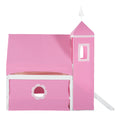 Full Size Loft Bed With Slide Pink Tent And Tower Pink Full Pink Solid Wood Mdf