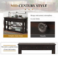 48'' Solid Pine Wood Top Console Table, Modern Entryway Sofa Side Table With 3 Storage Drawers And 2 Shelves. Easy To Assemble Black Black Pine