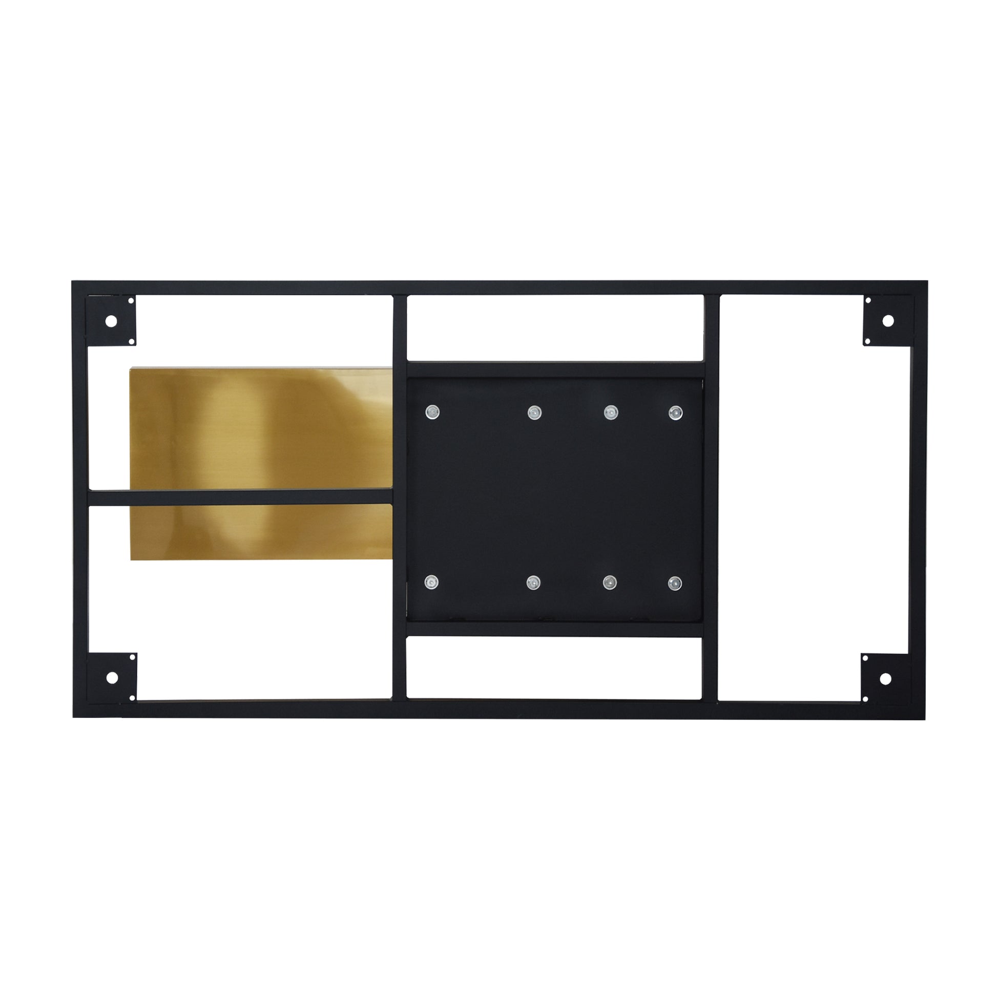 78.74"Modern Artificial Stone Pandora Straight Panel, Golden White Metal Legs Can Accommodate 8 People. Not Including Chairs Black Dining Room Metal Sintered Stone