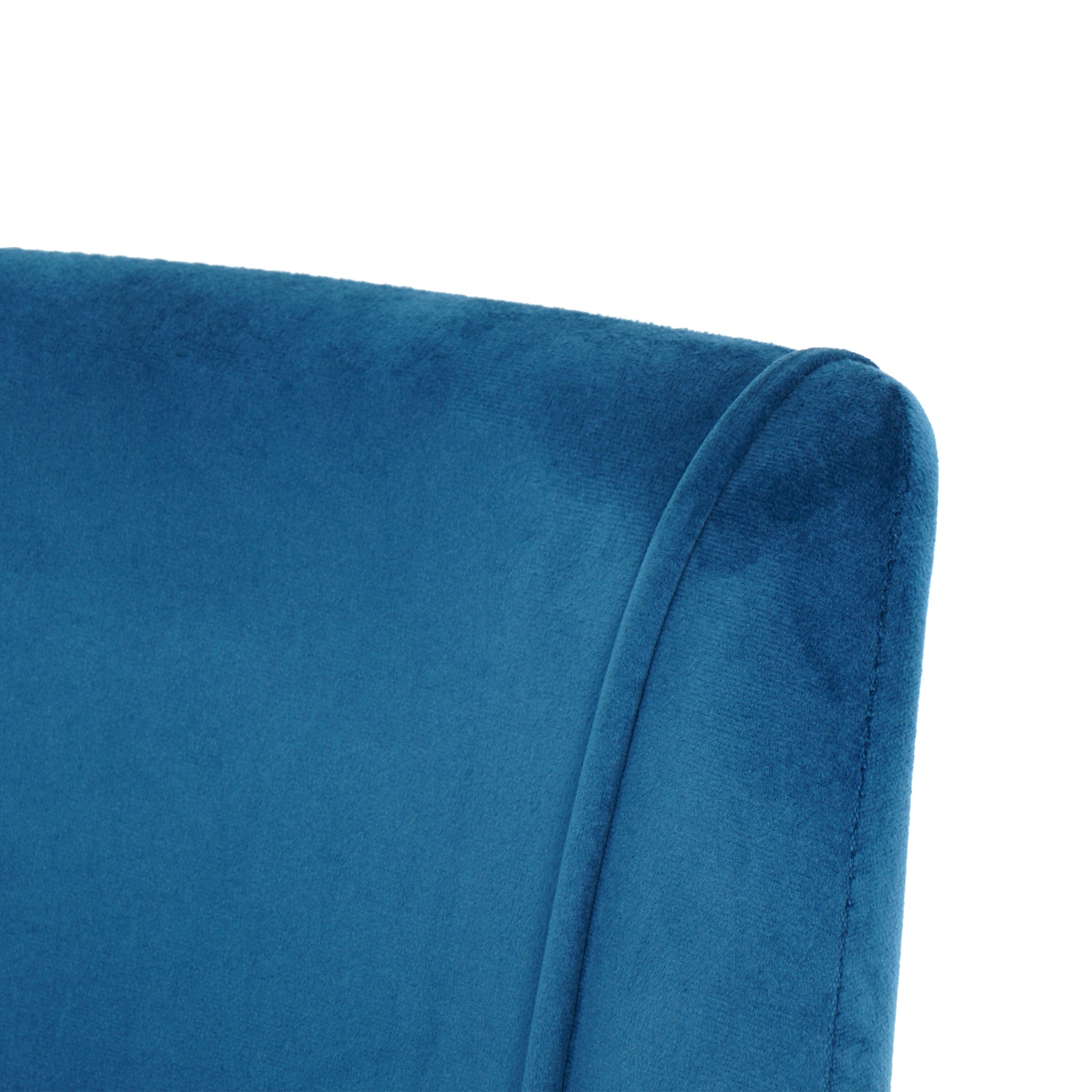 Modern Simple Velvet Blue Dining Chair Home Bedroom Stool Back Dressing Chair Student Desk Chair Chrome Metal Legs Set Of 4 Metal Blue Velvet