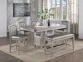 Modern Glam 1Pc Counter Height Dining Table Silver Champagne Gray Finish 12