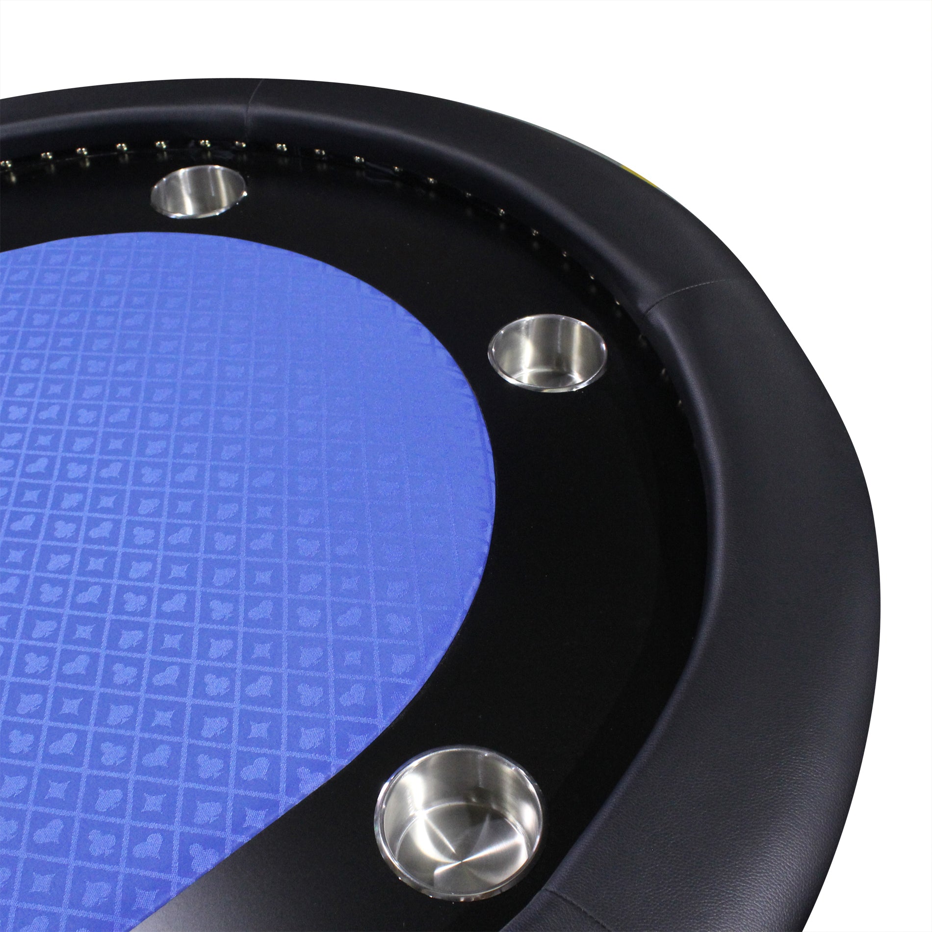 94" Oval Round Stud Rivet Decorate Blue Cloth Casino Game Poker Table With Stylish Clawfoot Legs Blue Wood