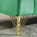 Velvet Loveseat With Pillows And Gold Finish Metal Leg For Living Room Green Velvet