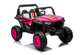 12V7A*1 30W*4 Four Wheel Drive Leather Seat One Button Start,Forward And Backward, High And Low Speed, Music, Front Light, Power Display, Two Doors Can Open, 2.4G R C, Seat Belt Four Wheel Absorber Pink Iron Plastic