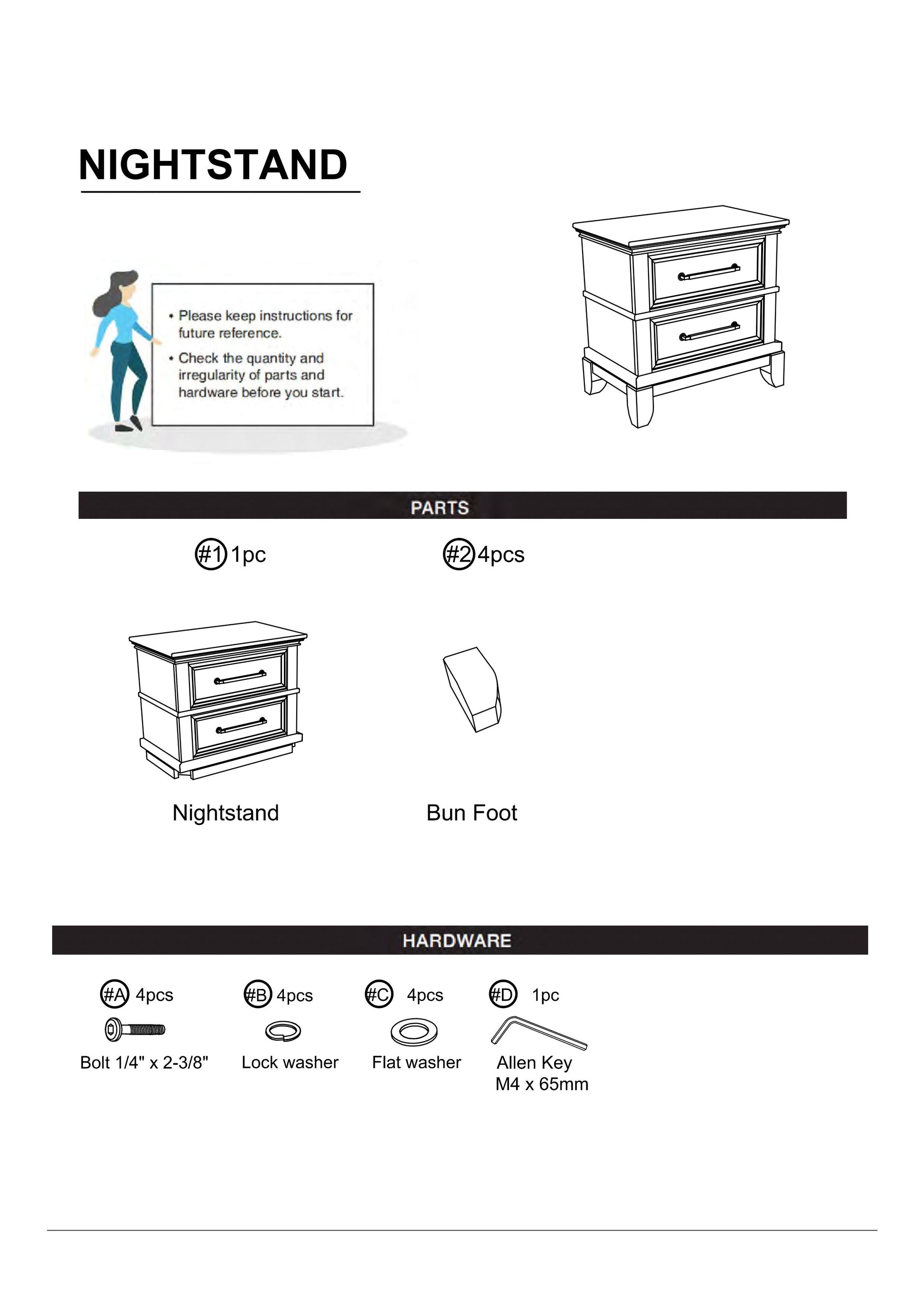 Contemporary 1Pc Nightstand Gray Color Solid Wood Veneer Pewter Bar Pulls Crown Molding Details Bedroom Furniture Gray Gray 2 Drawers Bedroom Bedside Cabinet Classic,Contemporary,Modern,Transitional Drawers Solid Wood