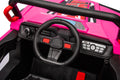 12V7A*1 30W*4 Four Wheel Drive Leather Seat One Button Start,Forward And Backward, High And Low Speed, Music, Front Light, Power Display, Two Doors Can Open, 2.4G R C, Seat Belt Four Wheel Absorber Pink Iron Plastic