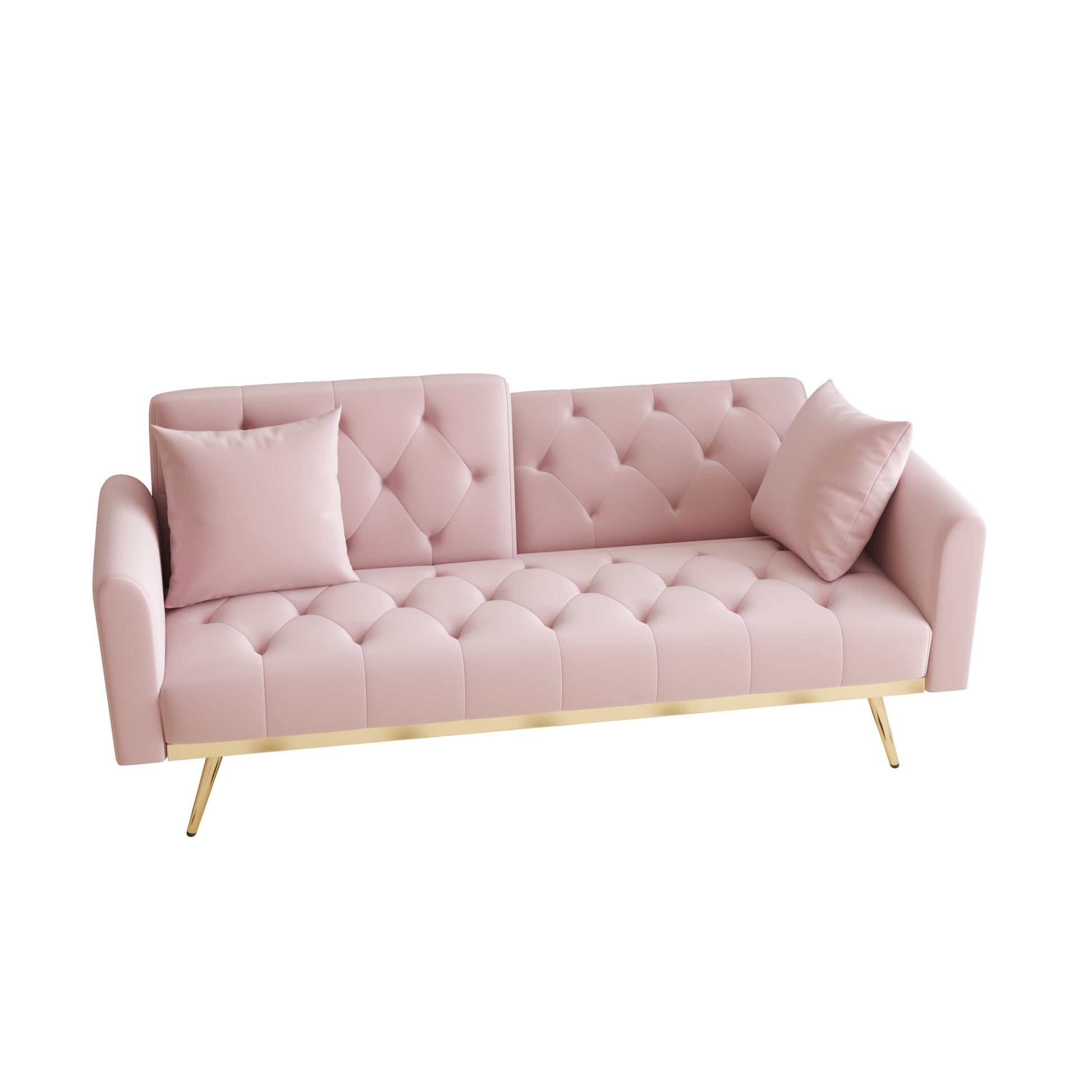 The 68.3 "Pink Velvet Sofabed Is Beautiful And Easy To Assemble Pink Velvet 2 Seat