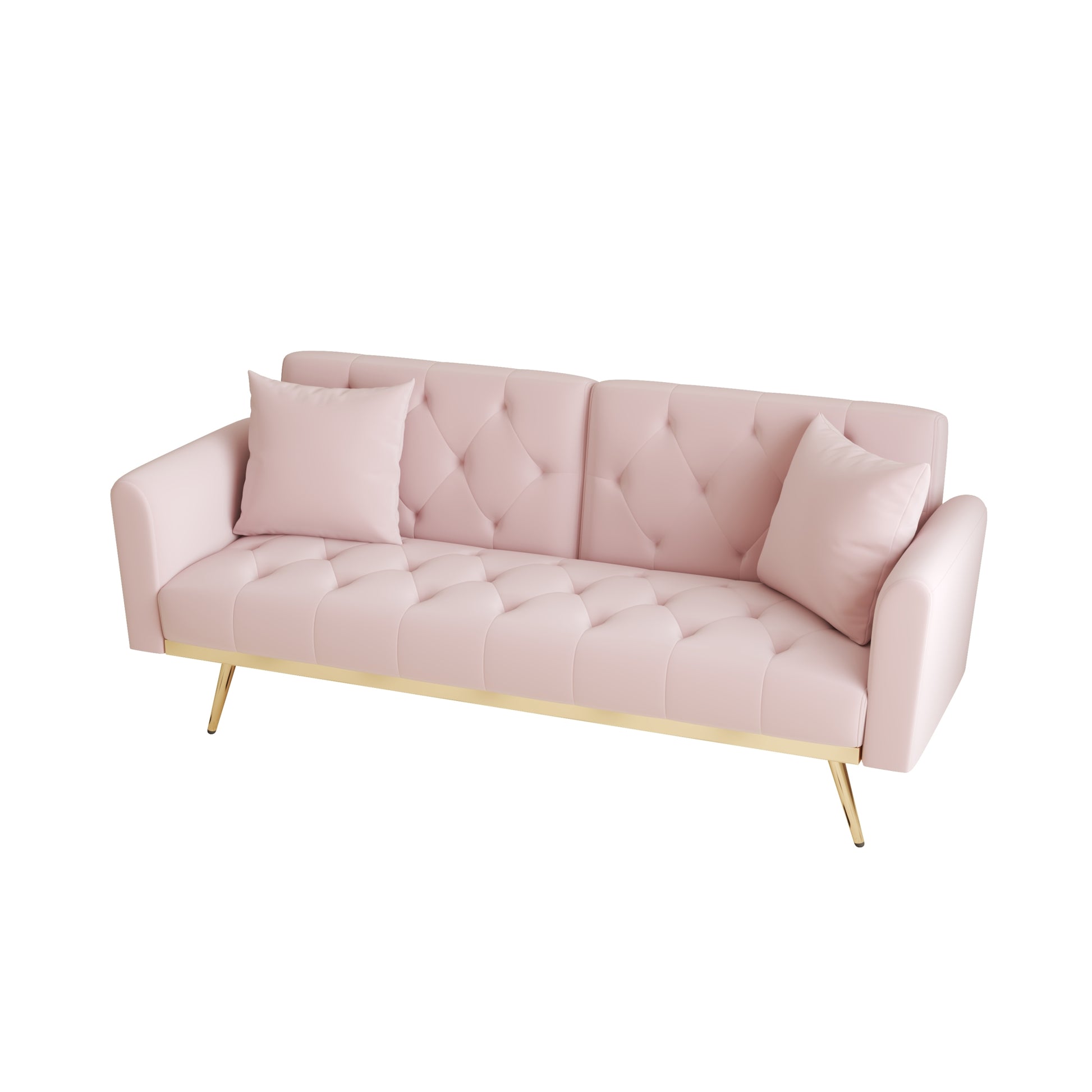 The 68.3 "Pink Velvet Sofabed Is Beautiful And Easy To Assemble Pink Velvet 2 Seat