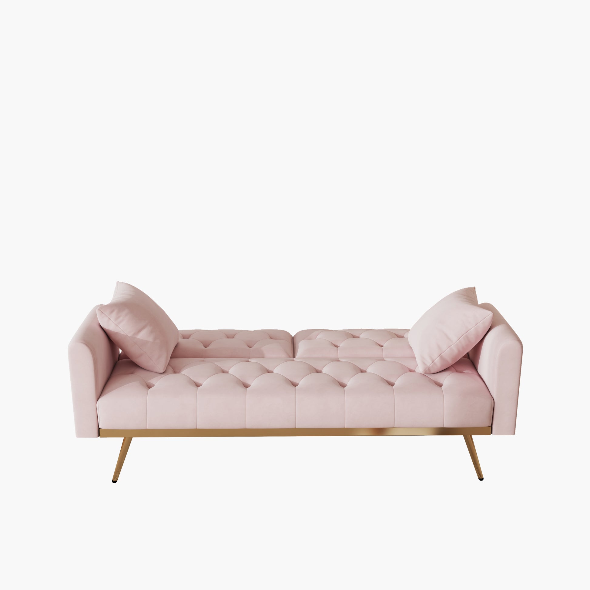 The 68.3 "Pink Velvet Sofabed Is Beautiful And Easy To Assemble Pink Velvet 2 Seat