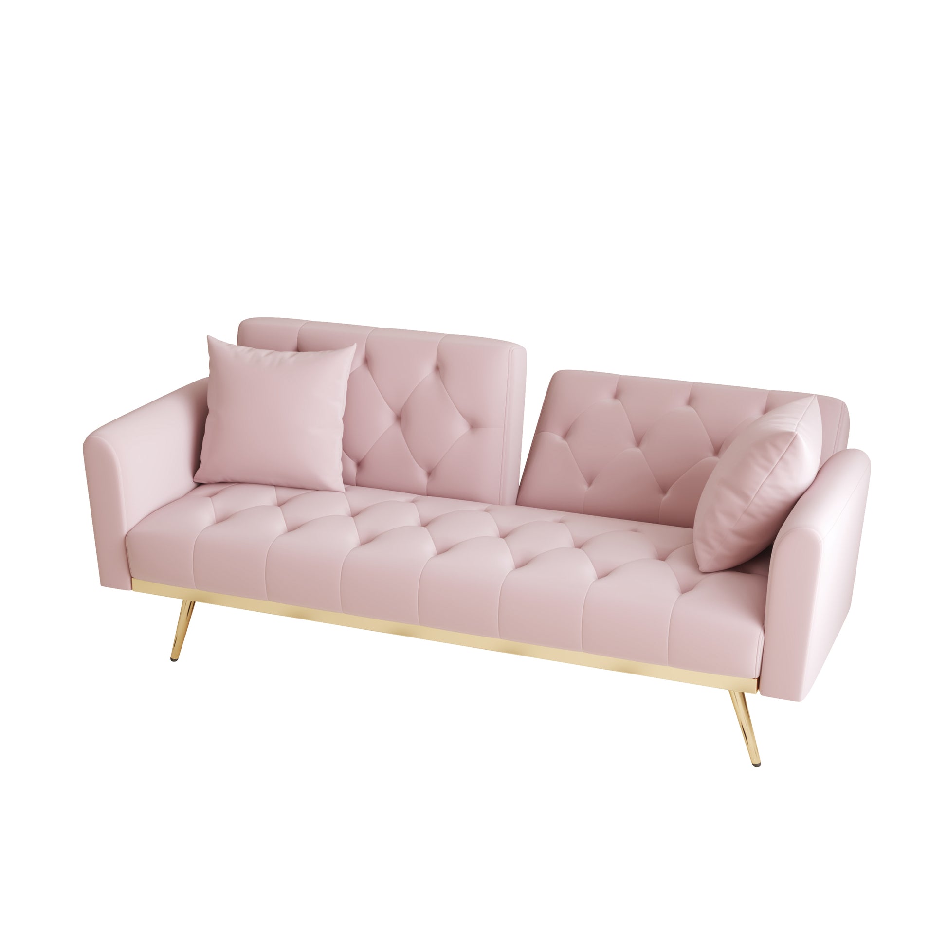 The 68.3 "Pink Velvet Sofabed Is Beautiful And Easy To Assemble Pink Velvet 2 Seat