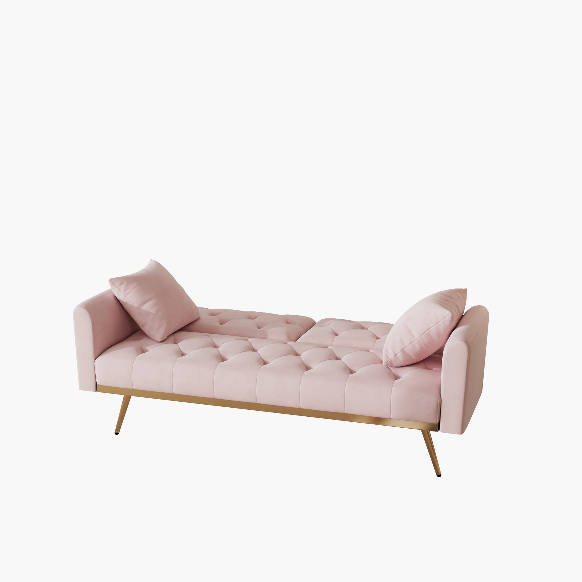 The 68.3 "Pink Velvet Sofabed Is Beautiful And Easy To Assemble Pink Velvet 2 Seat