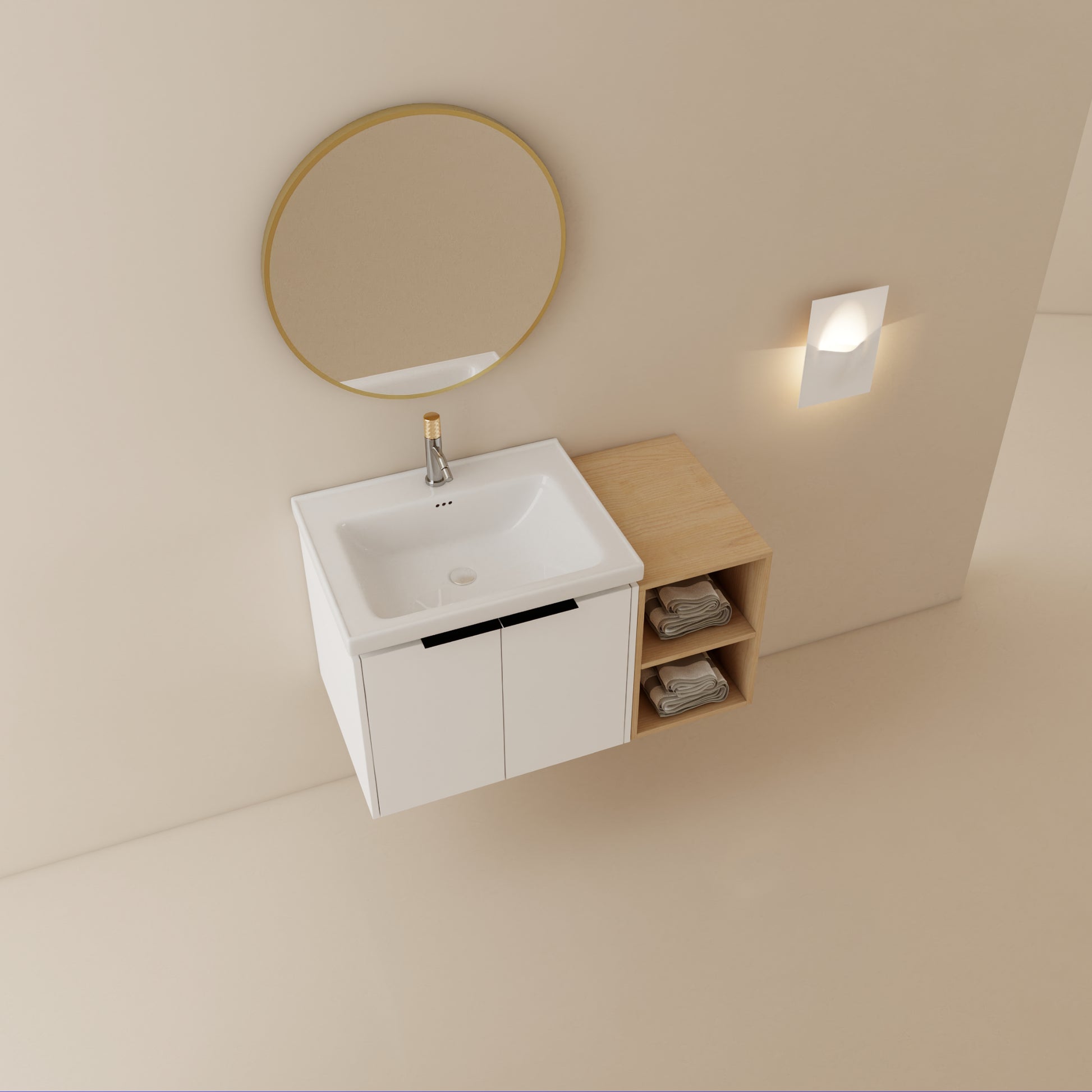 36 Inch Soft Close Doors Bathroom Vanity With Sink, And A Small Storage Shelves,Bvc07436Whltk White 2 1 Bathroom Wall Mounted Modern Plywood