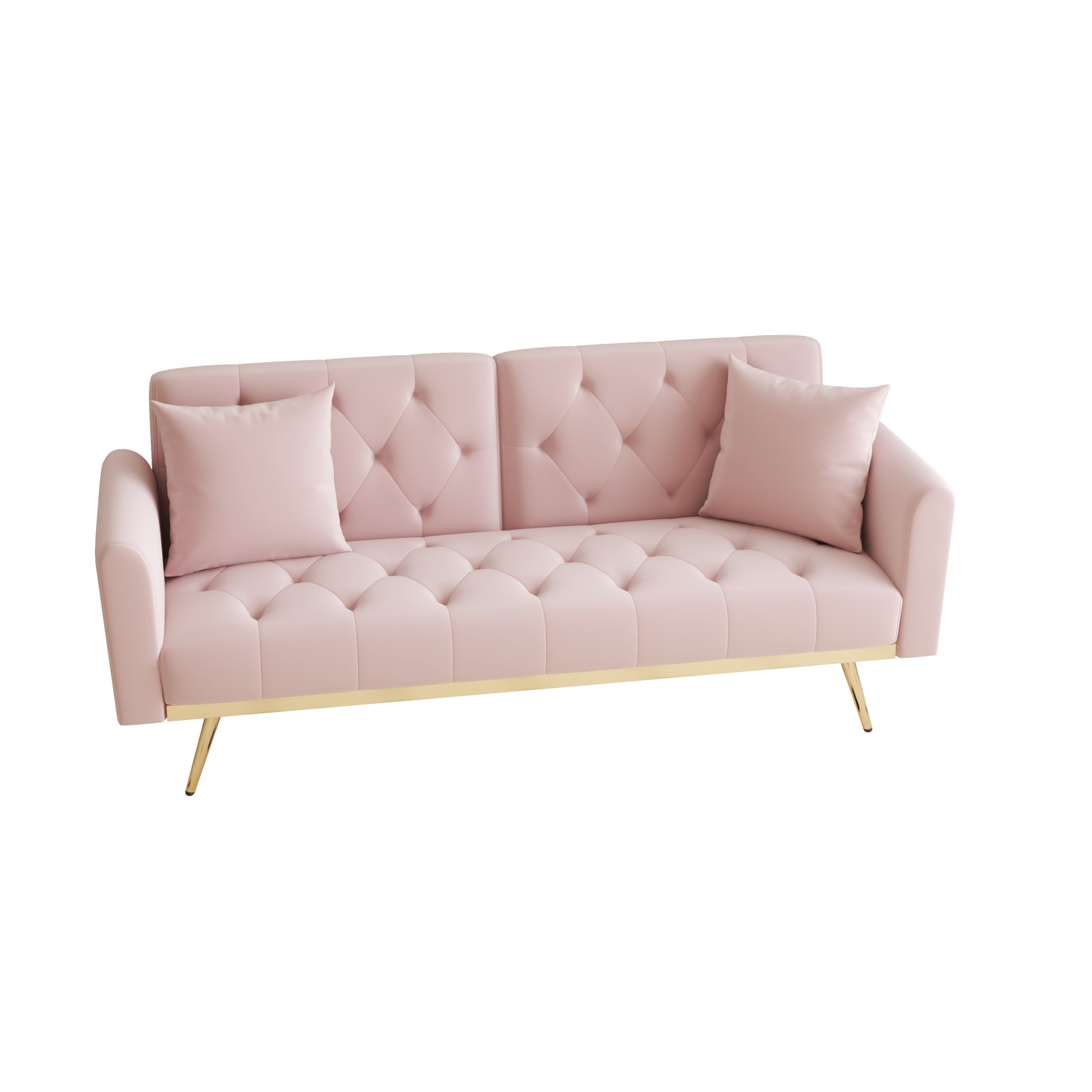 The 68.3 "Pink Velvet Sofabed Is Beautiful And Easy To Assemble Pink Velvet 2 Seat