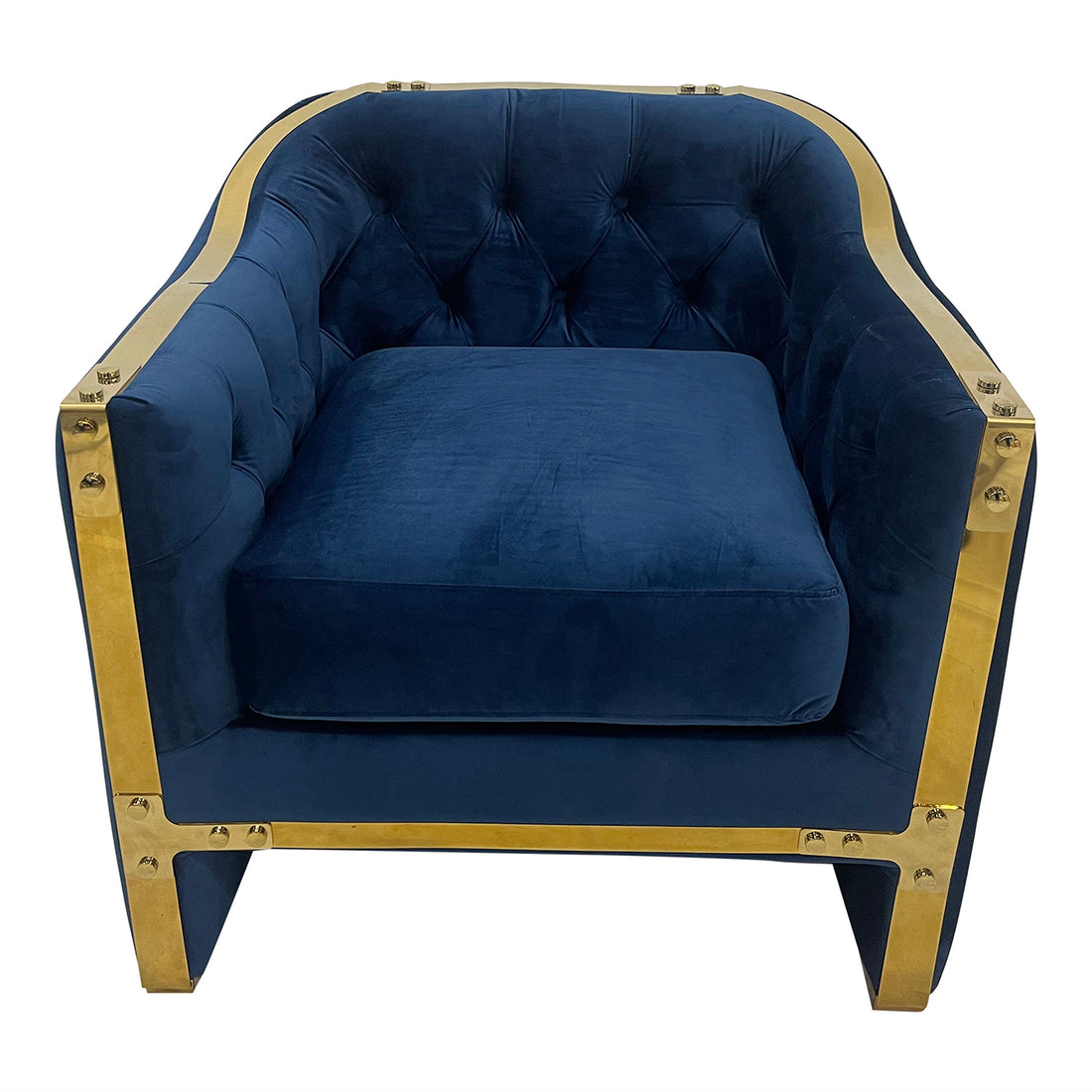 Navy And Gold Sofa Chair Navy Stainless Steel Velvet