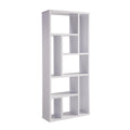 Contemporary Bookcase With Nine Shelves White White Particle Board