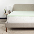 2 Inch Twin Xl Size Cool Gel Memory Foam Mattress Topper Light Green Bedroom Foam