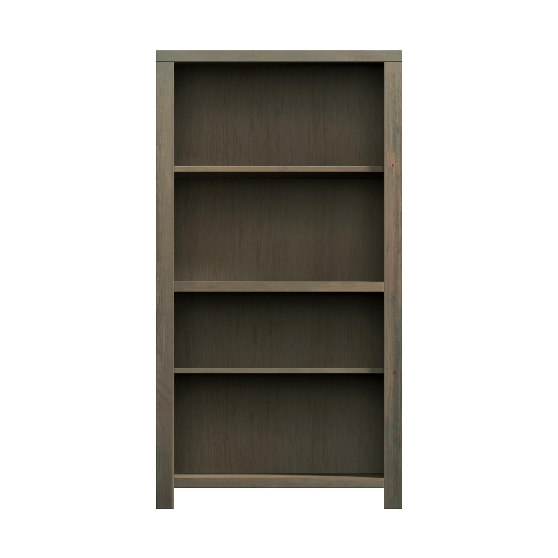 Joshua Creek 60 Inch High 4 Shelf Bookcase, No Assembly Required, Barnwood Finish 3 Brown Brown Closed Back Rustic,Transitional Alder Solid Wood