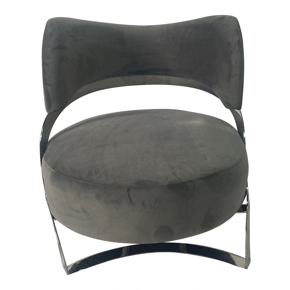 Ashy Grey And Silver Sofa Chair Grey Stainless Steel Velvet