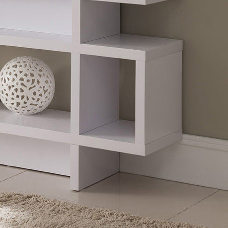 Four Compartment Modern Display Cabinet White White Particle Board
