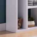 Contemporary Bookcase With Nine Shelves White White Particle Board