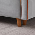Convertible Comfortable Sleeper Velvet Sofa Couch With Storage For For Living Room Bedroom Sofabed Gray Gray Velvet