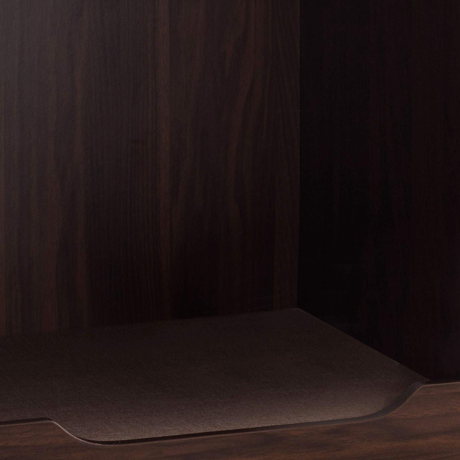 Modern Pet End Table With Removable Mat In Dark Walnut Brown Particle Board