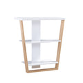 Contemporary Console Table With Three Open Shelves White & Light Brown White Particle Board