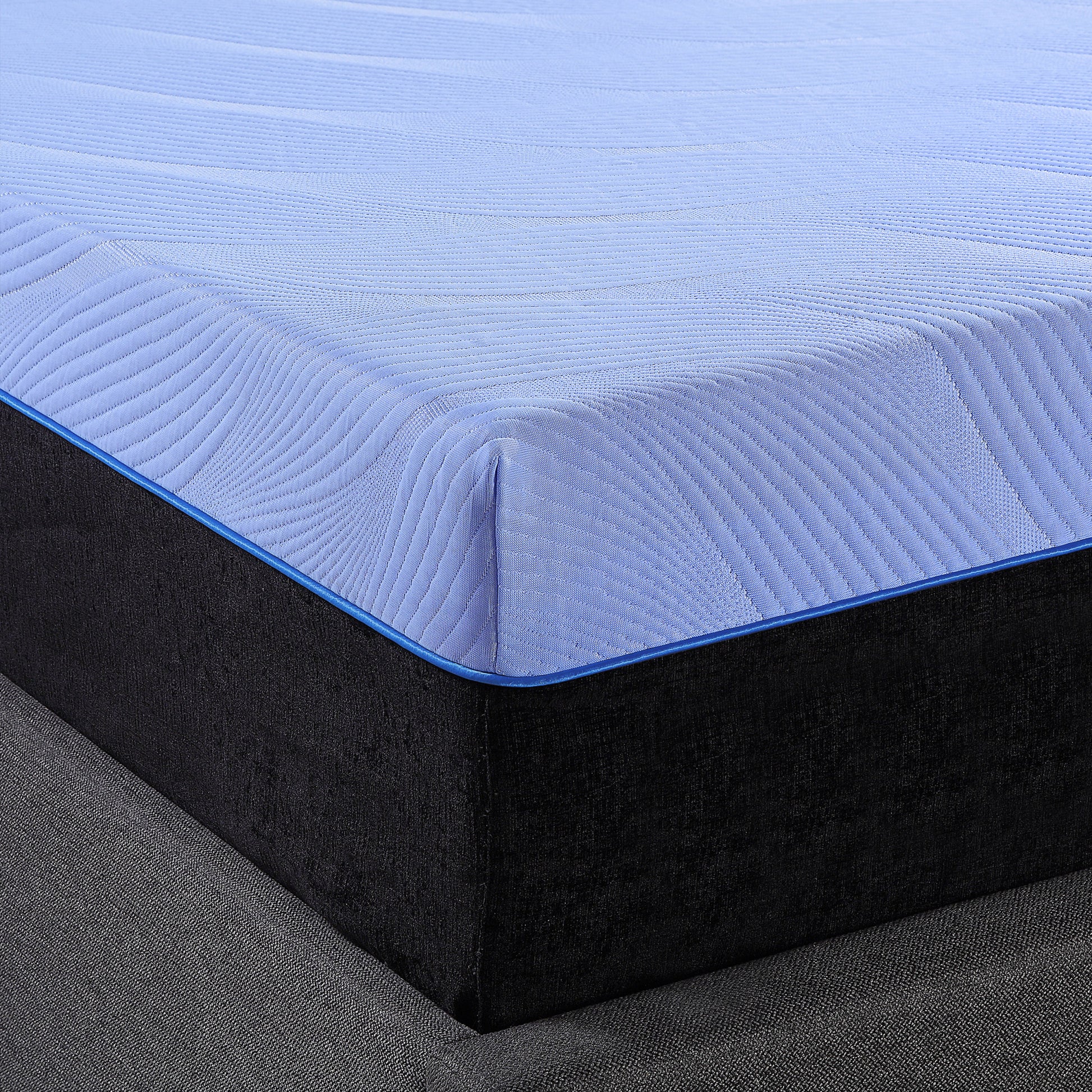 12 Inch Refresh Hybrid Cooling Gelcare Memory Foam And Coil Kids Mattress, Twin Xl Size Blue Bedroom Foam Spring