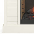 Washington 48 Inch Fireplace With Mantel, Jasmine Whitewash And Barnwood Finish Up To 40 Powder Coated Electric White 400 Coastal,Farmhouse,Nautical Yes Insert Solid Wood Electric