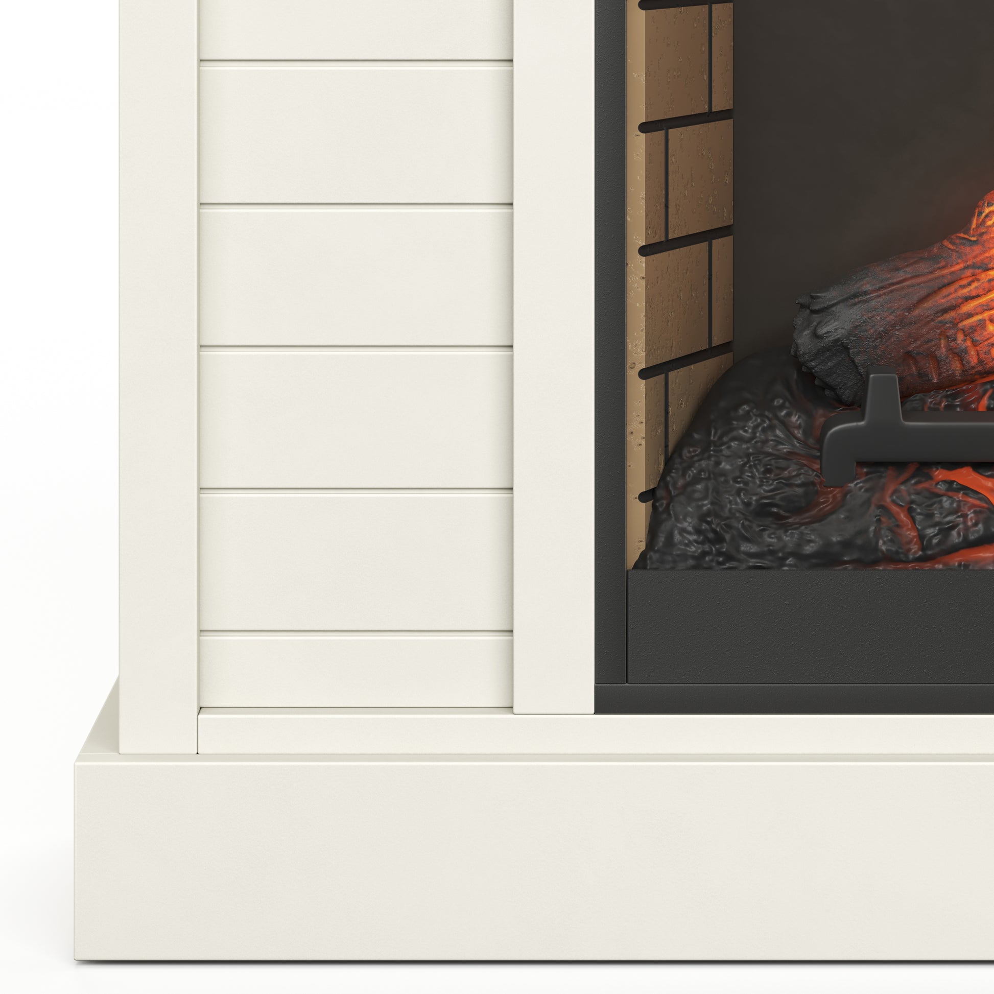 Washington 48 Inch Fireplace With Mantel, Jasmine Whitewash And Barnwood Finish Up To 40 Powder Coated Electric White 400 Coastal,Farmhouse,Nautical Yes Insert Solid Wood Electric