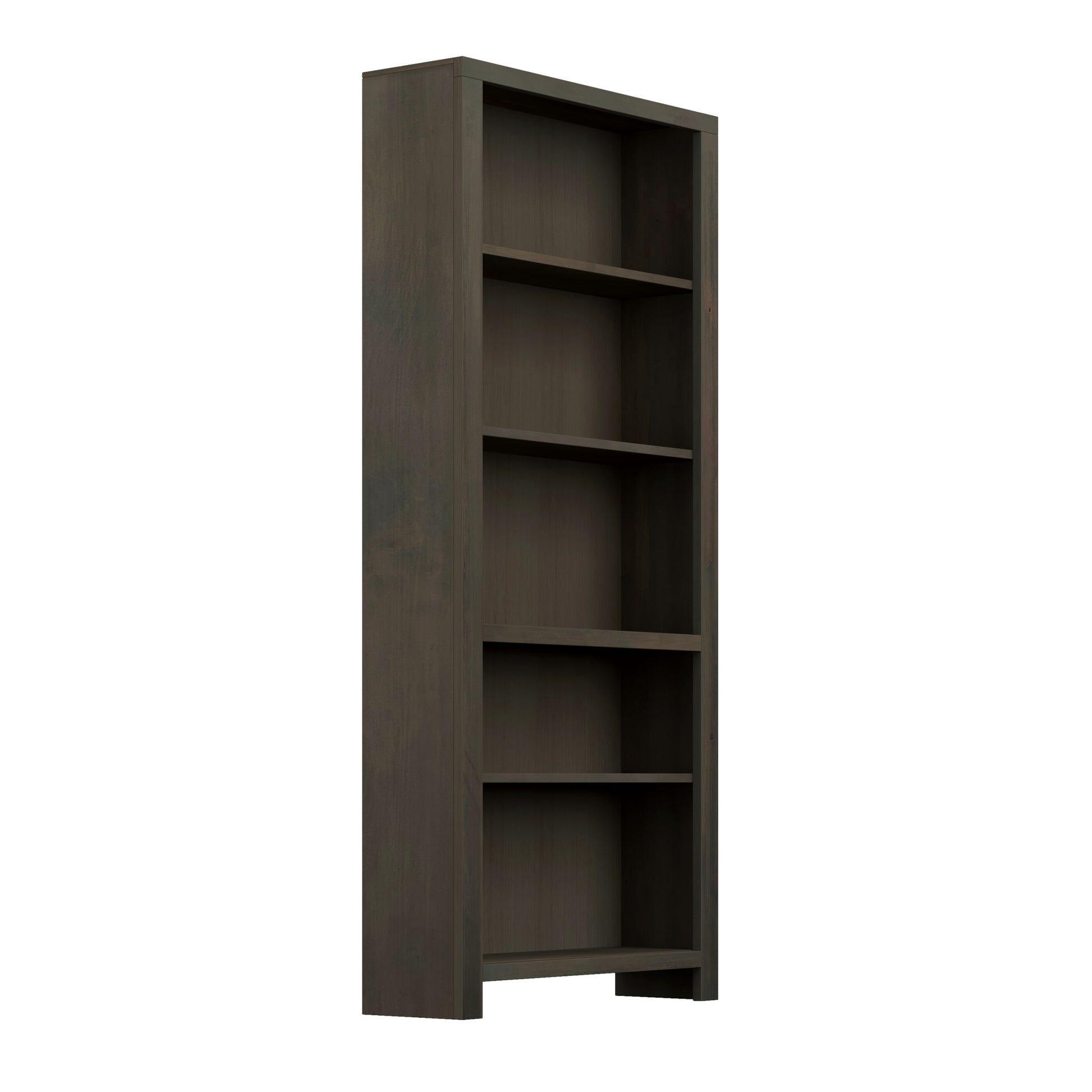 Joshua Creek 72 Inch High 5 Shelf Bookcase, No Assembly Required, Barnwood Finish 5 Brown Brown Office Closed Back Rustic,Transitional Alder Solid Wood